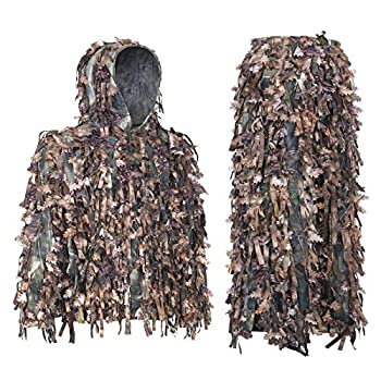 【中古】【輸入品 未使用】Auscamotek Ghillie Suit 3D ハイブリッド 迷彩柄 軽量 衣類 アウトドア ギア ギリー スーツ M/L XL/XXL XL/XXL ブラウン