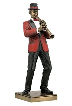 【中古】【輸入品・未使用】Clarinet Player Statue Sculpture Figurine - Jazz Band Collection