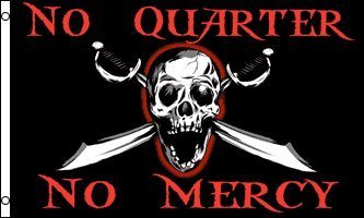 楽天スカイマーケットプラス【中古】【輸入品・未使用】No Quarter No Mercy Pirate Flag 3x5ft Poly [並行輸入品]