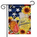 【中古】【輸入品・未使用】Deloky Summer Time Outdoor Garden Flag - 12“×18” Double-Sided Decorative House Welcome Burlap Flag,Garden Banner for Home Outdoor De