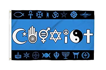 Coexist 3x5 Ft Support Movement Activism Flag - Bold Vibrant Colors, UV Resistant, Golden Brass Grommets, Durable 100 Denier Polyester,