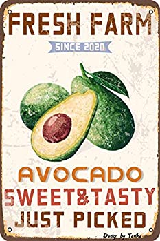 šۡ͢ʡ̤ѡFresh Farm Since 2020 Avocado Sweet &Tasty Just Picked Iron Poster Painting Tin Sign Vintage Wall Decor for Cafe Bar Pub Home Beer Dec