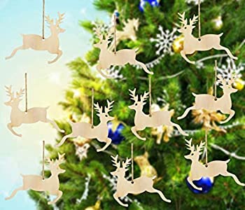 【中古】【輸入品 未使用】WildWave 10Pcs Wooden Ornament Xmas Tree Gift Hanging Cutouts Tags Pendant Decor for Christmas Decorations - Animal Cutouts Tag Xmas Tr