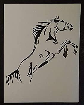 šۡ͢ʡ̤ѡReusable Sturdy Stencil Rearing Horse 8.5 inch x 11 inch Cut Stencil Sheet (not Paper) Arts and Crafts Material Scrapbooking for Airbru