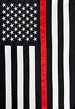 šۡ͢ʡ̤ѡBriarwood Lane Thin Red Line Garden Applique &Embroidered Flag 12.5