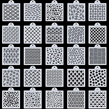 【中古】【輸入品 未使用】BKpearl 25 Pieces Cookie Stencil, Cupcake Stencil Baking Templates Food Decorating Stencils for DIY Craft Wedding Birthday Party 並行