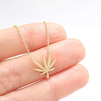 【中古】【輸入品 未使用】FDesigner Maple Leaf Choker Necklace Simple Flower Necklaces Plant Pendant Chain Decorative Jewelry for Women and Girls (Gold) 並行輸