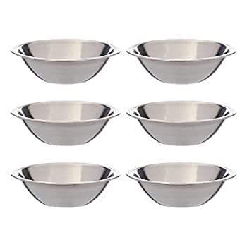 【中古】【輸入品・未使用】SET OF 6-6 1/2 Inch Wide Stainless Steel Flat Rim Flat Base Mixing Bowl [並行輸入品]