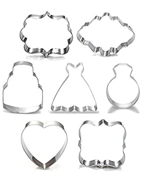 【中古】【輸入品・未使用】Wedding Cookie Cutter Set-7 Piece-3 Inches-Heart, Diamond Ring, Weddin..