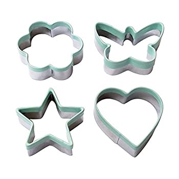 【中古】【輸入品 未使用】Ecoart Cookie Cutter Set - Star Flower Heart Butterfly Biscuit Cutters - Stainless Steel Sandwich Cutters/Vegetable Cutters Shapes Set