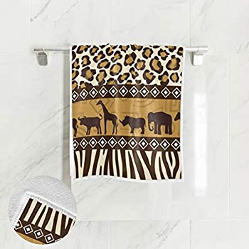 【中古】【輸入品・未使用】senya Soft Hand Towels, African Animals Giraffe Highly Absorbent Hand Towels for Bathroom, Hand, Gym [並行輸入品]