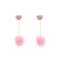 yÁzyAiEgpzFashion street pat Fur Pom pom Drop Earrings Dangling Earbob Jewelry For Women Girls (1030 Pink) [sAi]