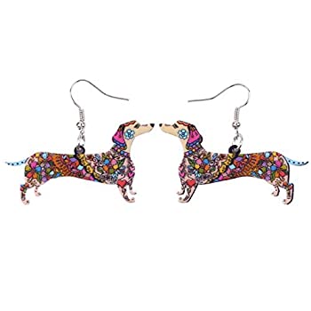 楽天スカイマーケットプラス【中古】【輸入品・未使用】Bonsny Drop Dachshund Dog Earrings Funny Design Six Color Lovely Gift For Girl Women Jewelry [並行輸入品]