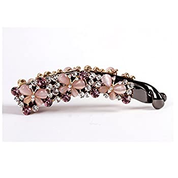 【中古】【輸入品・未使用】Casualfashion Crystal Rhinestone Hair Banana Clip Claw Barrette Hairpin for Women Hair Jewelry Accessories (Purple) 商品カテゴリー: ヘ