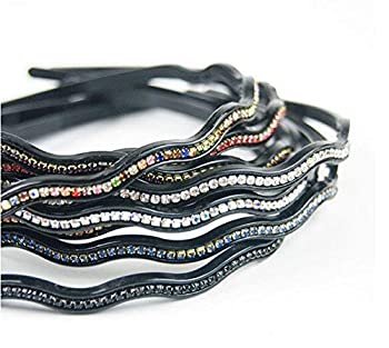 【中古】【輸入品 未使用】6 PCS Rhinestone Headband Narrow Headband Headwear with Teeth Hair Hoop Head Band Hair Band for Women (Color Random) (B ) 商品カテゴリ