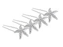 【中古】【輸入品 未使用】Numblartd 10 Pcs Silver Starfish U Shaped Hair Pin - Crystal Rhinestone Hair Jewelry Accessories for Women Lady Party Wedding and Daily