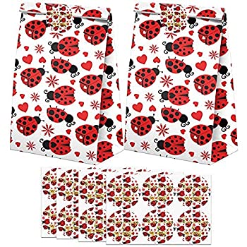 【中古】【輸入品 未使用】Ladybug Goodie Bags-24 Pcs Ladybug Party Favors Candy Bags with Stickers, Ladybug Goody Gift Treat Bags Ladybug Themed Birthday Party S