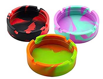 【中古】【輸入品・未使用】Silicone Ashtray 3 pack, Rubber High Temperature Heat Resistant Round Design, Cigars Cigarettes Ash Tray for Outdoor/Patio/Outside/Indo