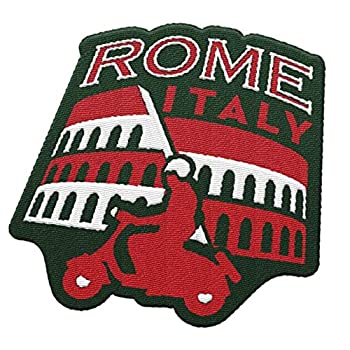 【中古】【輸入品 未使用】Vagabond Heart Rome Italy Travel Patch featuring the Roman Colosseum and Vespa/Great souvenir for backpacks and luggage/Backpacking and