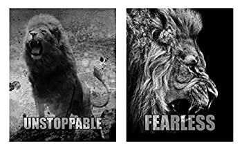 【中古】【輸入品 未使用】TheFreshPrints Lion Motivational Inspirational Quotes, Home Wall Art Decor, Decorations/Signs for Office, Desk Accessories, Classroom,