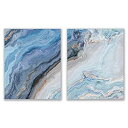 【中古】【輸入品 未使用】Blue Agate Prints - Set of 2 (8x10) Unframed Glossy Modern Abstract Geode Gold Marble Wall Art Decor 商品カテゴリー: 絵画 ポスター 並