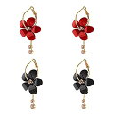 yÁzyAiEgpzSeakuur Romantic Crystal Acrylic Rose Flower Earrings Five Leaves Exaggerated Round Hoop long Tassel Earring for Women Jewelry iJe