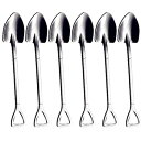 【中古】【輸入品 未使用】Loghot 6PCS Stainless Steel Tea Coffee Sugar Spoon Mini Shovel Shape Coffee Ice Cream Dessert Spoons (Silver) 並行輸入品