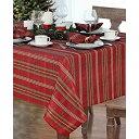 【中古】【輸入品 未使用】Elrene Home Fashions Shimmering Plaid Holiday Tablecloth, 52 x 52 , Red 並行輸入品