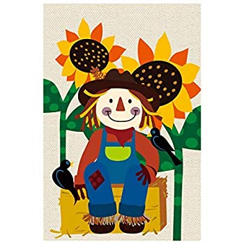 šۡ͢ʡ̤ѡTexupday Fall Smiling Scarecrow Sunflowers Double Sided Burlap Garden Flag Autumn Outdoor Flag 12