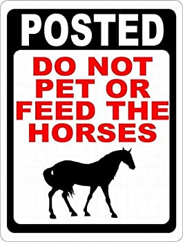 Ufcell Notice Danger Safety Sign 8x12 Posted Do Not Pet or Feed Horses Sign Outdoor Garage Parking Sign 