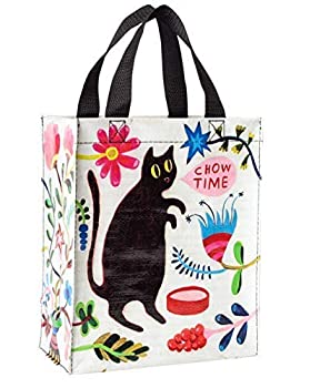 šۡ͢ʡ̤ѡBlue Q Handy Tote, Chow Time, reusable lunch sack or gift bag, made from 95% recycled material, easy to wipe clean, 10 inchh x 8.5 inch