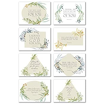 yÁzyAiEgpz48 Pack Thank You Inspirational Bible Verse Note Cards - 8 Unique Scripture Card Designs - Single Sided with Envelopes [sAi]