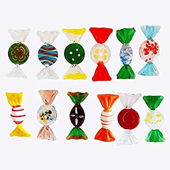 楽天スカイマーケットプラス【中古】【輸入品・未使用】Iceyon Vintage Murano Style Glass Sweets Candy Ornament 60mmx27mm/2.36 inchx1.06 inch for Home Party Wedding Christmas Xmas Festival De