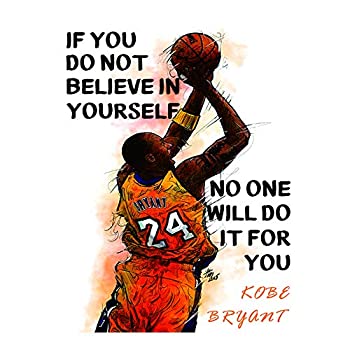 【中古】【輸入品 未使用】Kobe Bryant 16 inch x 24 inch Wall Art Prints,Inspirational Art Poster Picture,Basketball Canvas Painting for boy 039 s room Bedroom Home D