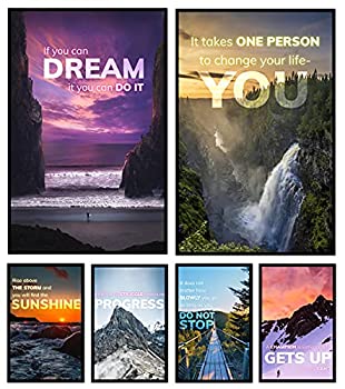 【中古】【輸入品 未使用】6 Inspirational Posters Motivational Wall Art For Home, Motivational Posters For Office, Wall Posters for Classroom Decor, Office Wa