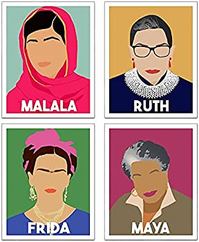 【中古】【輸入品 未使用】RUIYAN Inspirational Feminist Wall Art Prints, Womens History Month Poster, Abstract Icon Portraits-Girl Power Poster Set, Aesthetic Ro