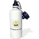 楽天スカイマーケットプラス【中古】【輸入品・未使用】3dRose wb_107389_1 Rhode Island State Flag Sports Water Bottle, 21 oz, White [並行輸入品]