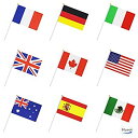 【中古】【輸入品・未使用】50 Countries International World Stick Flag,Hand Held Small Mini National Pennant Flags Banners On Stick,Party Decorations for Parades,
