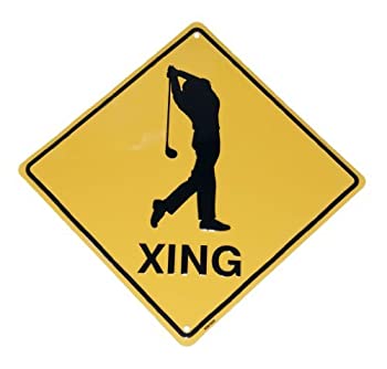 šۡ͢ʡ̤ѡGolfer Golf Crossing Xing Metal Tin Funny Road Sign [¹͢]