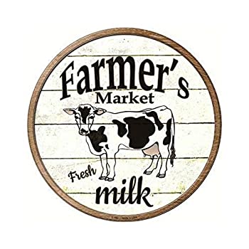 楽天スカイマーケットプラス【中古】【輸入品・未使用】Smart Blonde Farmers Market Milk Novelty Metal Circular Sign C-592 [並行輸入品]