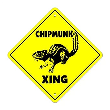 【中古】【輸入品・未使用】Chipmunk Crossing Sign Zone Xing | Indoor/Outdoor | 12" Tall Chipmunks cage pet Funny Gag Inexpensive Rodent [並行輸入品]
