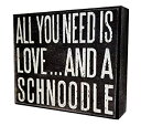 【中古】【輸入品・未使用】JennyGems - All You Need is Love and a Schnoodle - Wooden Stand Up Box Sign, Schnoodle Gift Series, Schnoodle Lovers, Schnoodle Moms [
