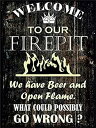 【中古】【輸入品・未使用】FemiaD 8 X 12 Novelty Funny Sign Welcome to Our Firepit Vintage Met...