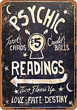 【中古】【輸入品 未使用】Fsdva 8 x 12 Metal Sign - Psychic Readings 5 Tarot Cards Crystal Balls - Vintage Wall Decor Art 並行輸入品