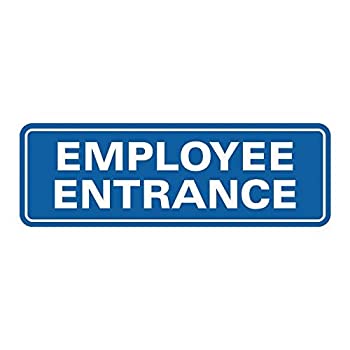 Standard Employee Entrance Door/Wall Sign - Blue - Large 