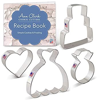 【中古】【輸入品・未使用】Ann Clark Cookie Cutters 4-Piece Wedding Cookie Cutter Set with Recipe..