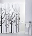 【中古】【輸入品 未使用】Shower Curtain Fabric Grey Tree with Hooks Bath Curtain Waterproof, 72x72 INCH 並行輸入品