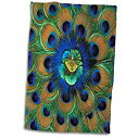 楽天スカイマーケットプラス【中古】【輸入品・未使用】3D Rose Natural Peacock Feather Patterns-As10 Dfr0096-David R. Frazier Hand/Sports Towel, 15 x 22 [並行輸入品]