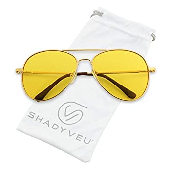 楽天スカイマーケットプラス【中古】【輸入品・未使用】ShadyVEU Oversized Retro Slim Gold Aviator Cop Pilot Style Yellow Tint Night Driving Blue Blocking 80's Vintage Sunglasses 商品カテゴリ