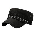 【中古】【輸入品・未使用】Pogah Unisex Skull/Skeleton Studded Punk-Army-Cap Cool Flat Cap 商品カ...